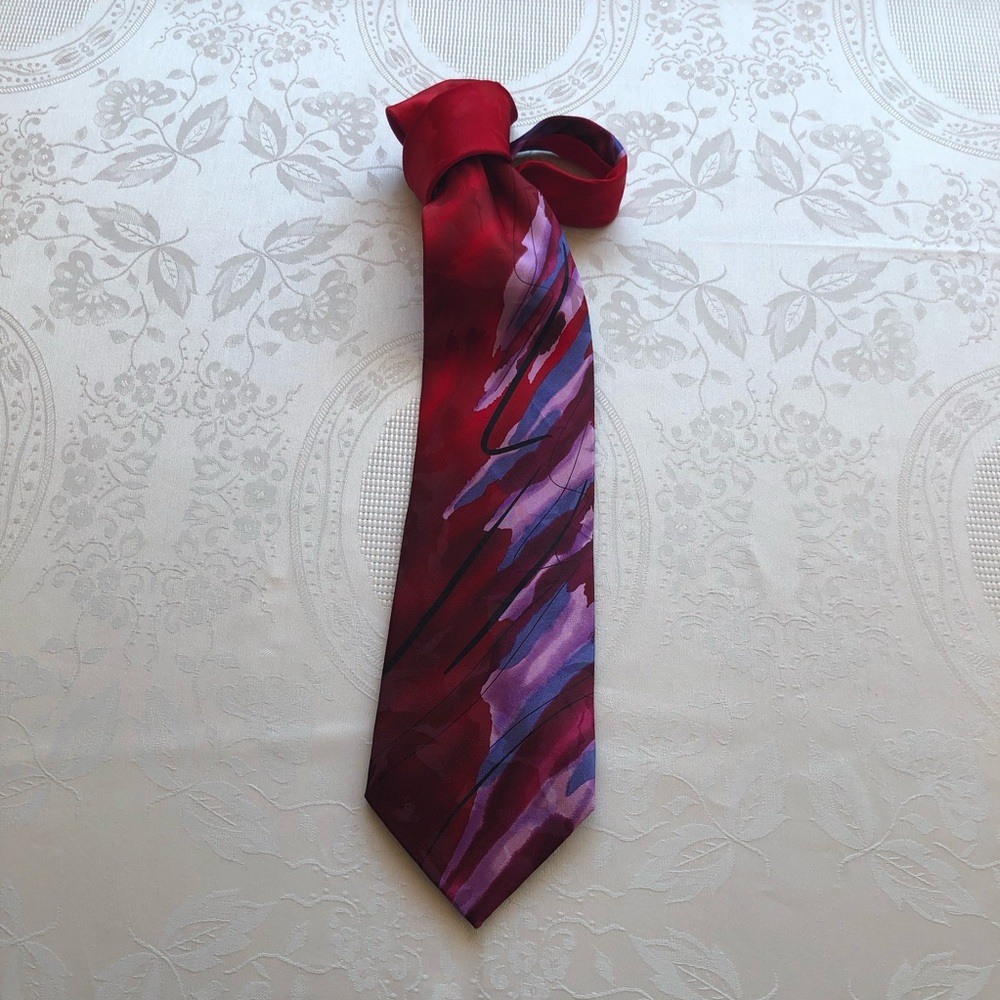 J. Garcia Paris In The Rain Limited Edition Multicolored Men’s Silk Neck-Tie